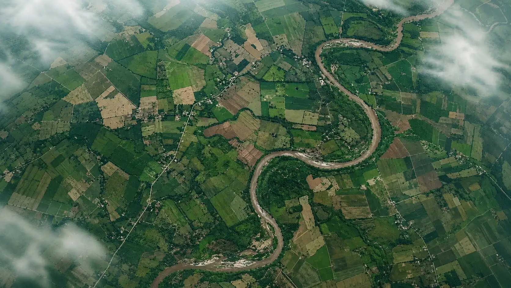 Vista aérea de la Orinoquía colombiana, departamento del Meta